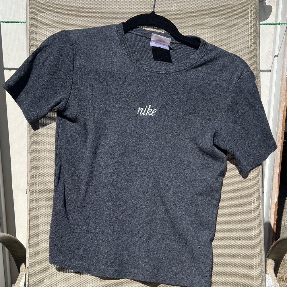 Nike Charcoal Tee with White Logo